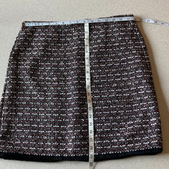 Loft Outlet Skirt Sparkly Black Red White Blend - Picture 7 of 9